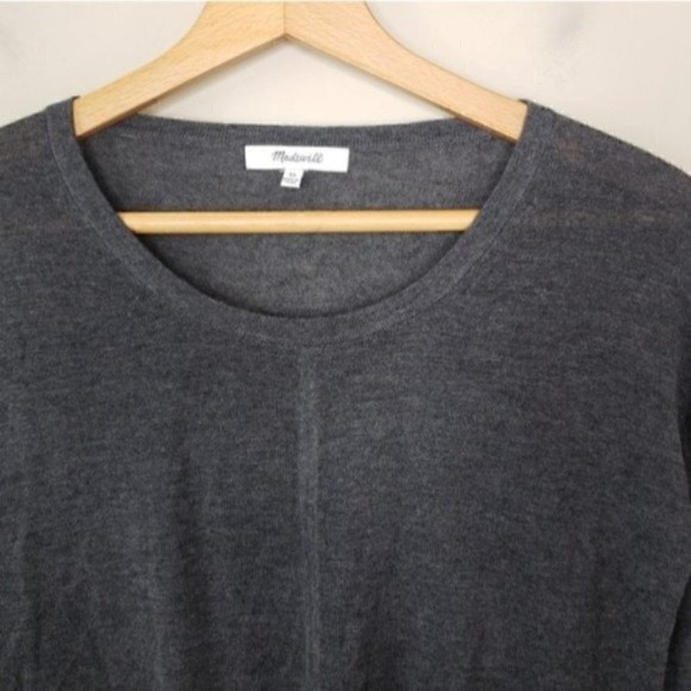 Madewell Gray Lightweight Tie Front Sweater Size XS - Picture 5 of 5